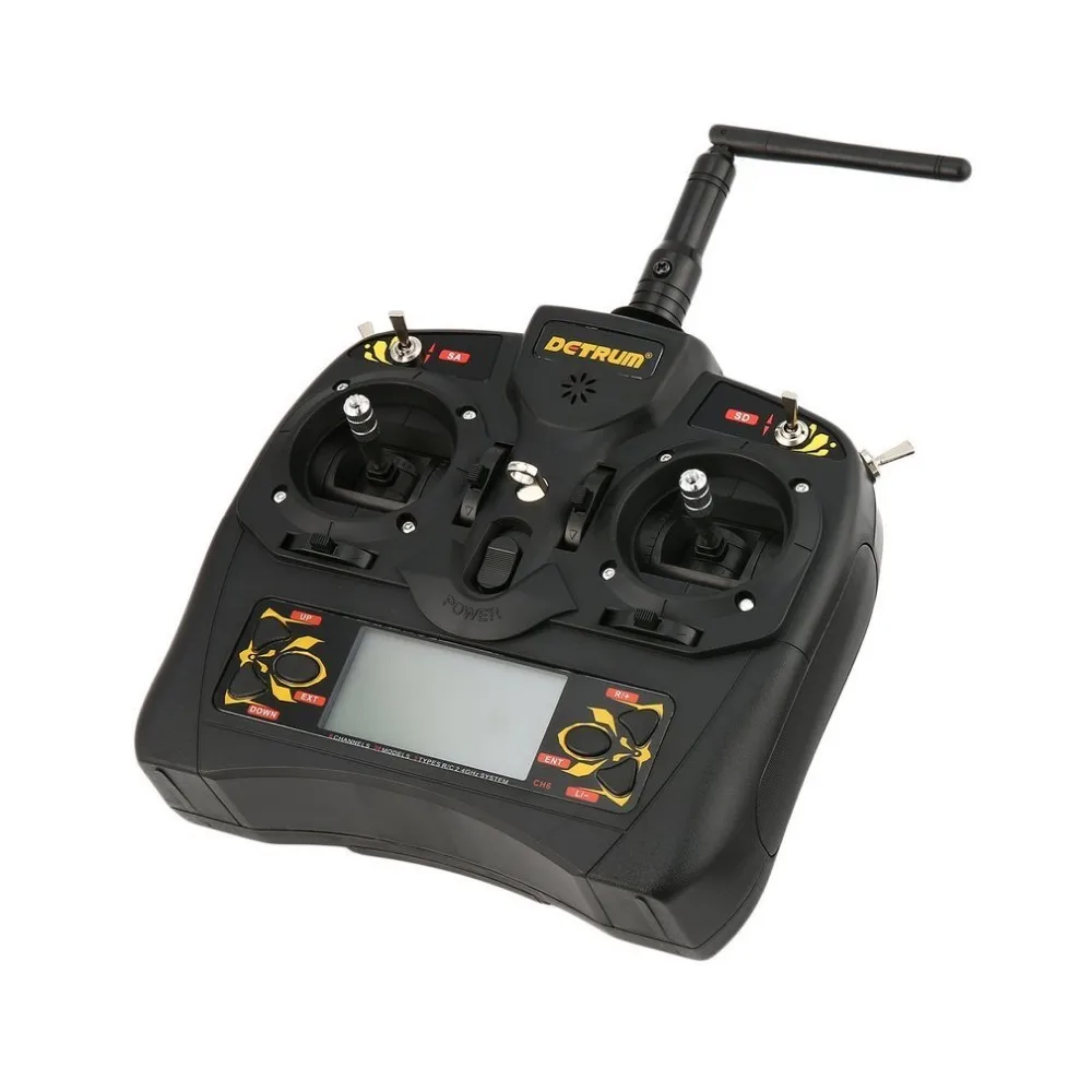 

Detrum GAVIN-6C 6-Channel 2.4G Digital Remote Control + RXC7 Receiver + USB Connection Line Set for RC Plane Boat Car Model
