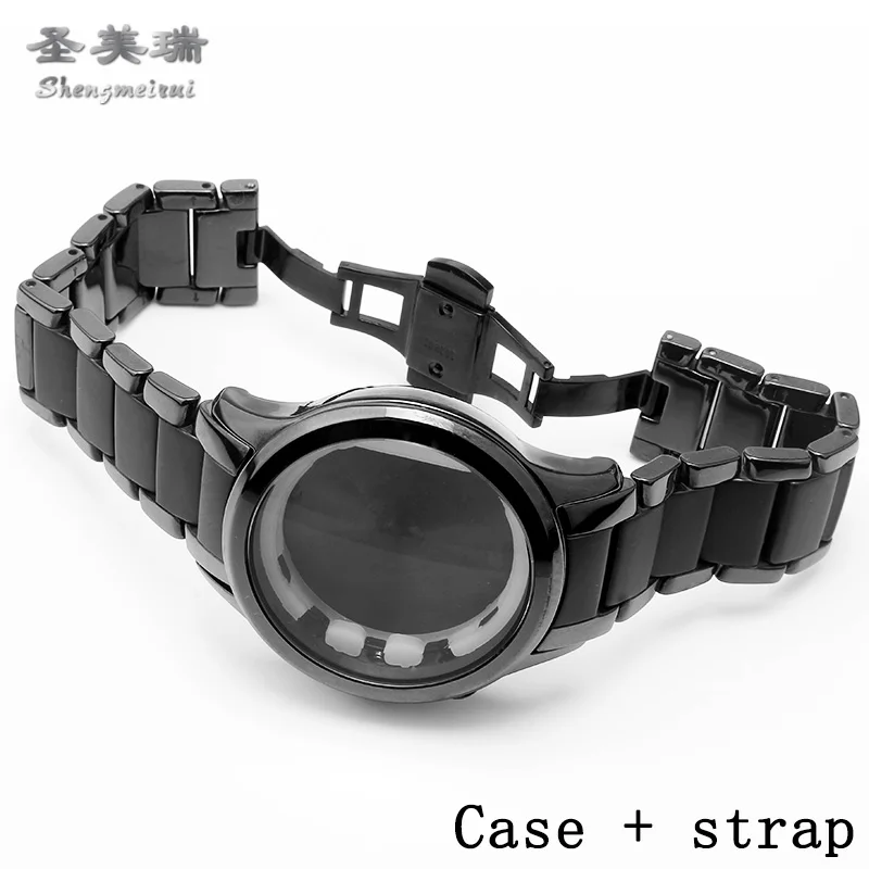 Shengmeirui керамический ремешок + чехол часы аксессуары для ar1451 ar1452 кварцевые часы женские и мужские браслет 22 мм 24 мм браслет