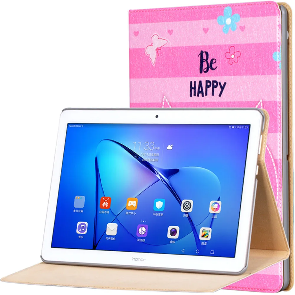 

Case for HUAWEI MediaPad T3 10 PU Leather Capa for HUAWEI T3 10 AGS-L09 AGS-L03 9.6inch Honor Play Pad 2 Shell+Stylus Pen