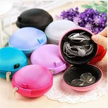 Fashion Portable Mini Round Silicone Coin Purse Bag for Earphone SD Cards Cable Cord Wire Storage Key Coin Purse Wallet 2017 new designs solid colors coin purse silicone round dollar coin wallet portable key bag case headphone storage zipper pouch