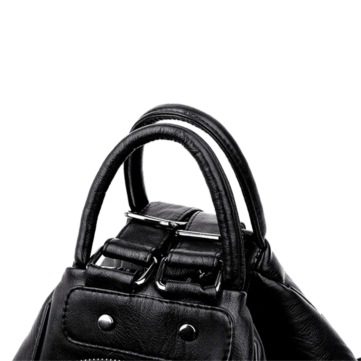 Модный женский рюкзак из натуральной кожи, черный рюкзак, школьная сумка для девочек, сумка для девочек, роскошная сумка