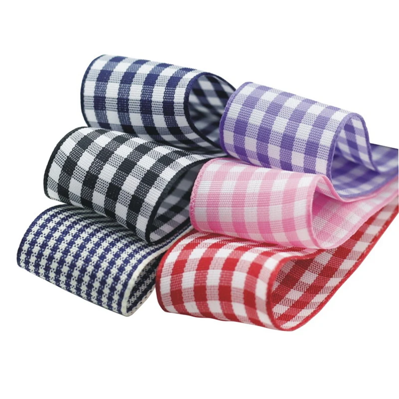 5meter/lot 25mm Premium Polyester Plaid Ribbon Handmade Flower Packaging Hair Accessories Bow Material Beautiful Ribbon T-060