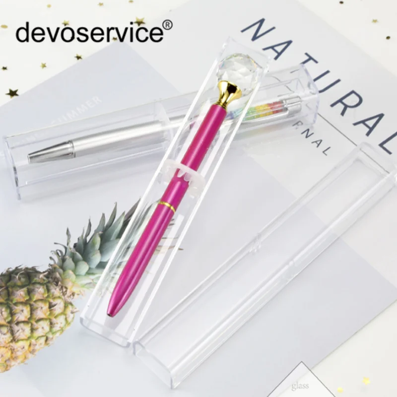 

Simple Transparent Pencil Case Pencil Boxes Plastic Storage Box Learning Stationery Crystal Pen Packaging Box Gift Office Supply