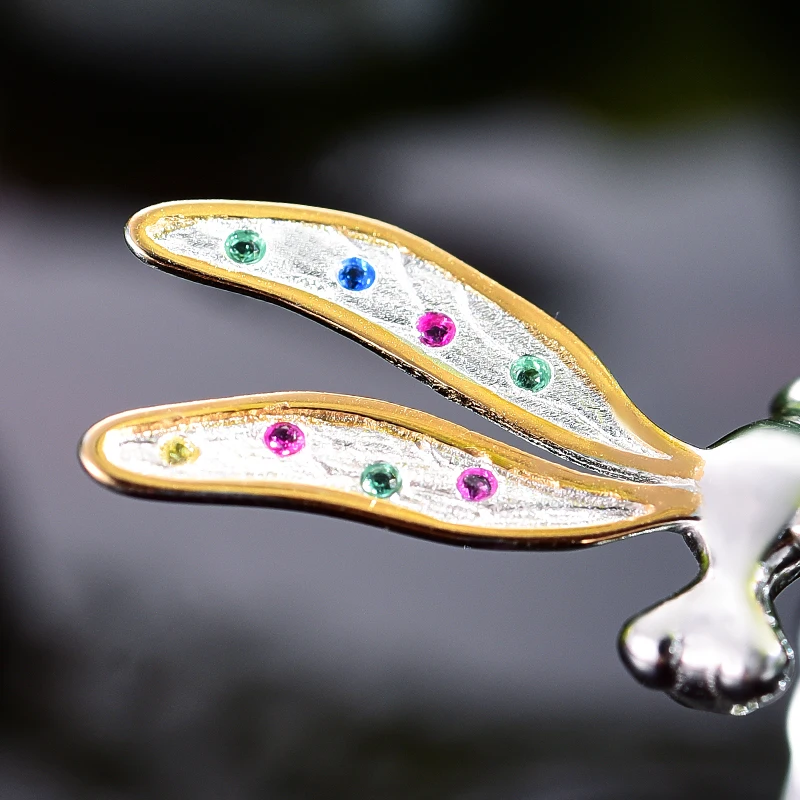 Lotus Fun реальные 925 серебро ручной работы Fine Jewelry многоцветный циркония красивая