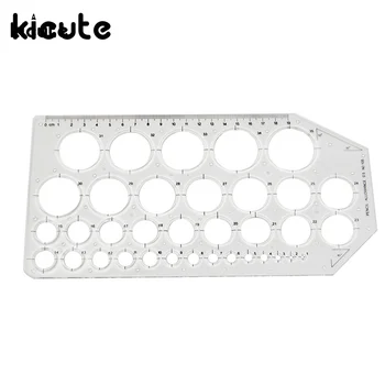

Kicute Modern Plastic Drawing Drafting Circle Template Ruler Mathematics Metric Ruler Design Tool for Office School Supplies