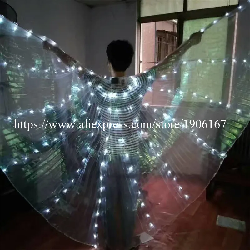 2017 Stafe Performance Prop Women Dancewear Girls DJ LED Wings Light Up Wings Belly Dance Wing Costume02