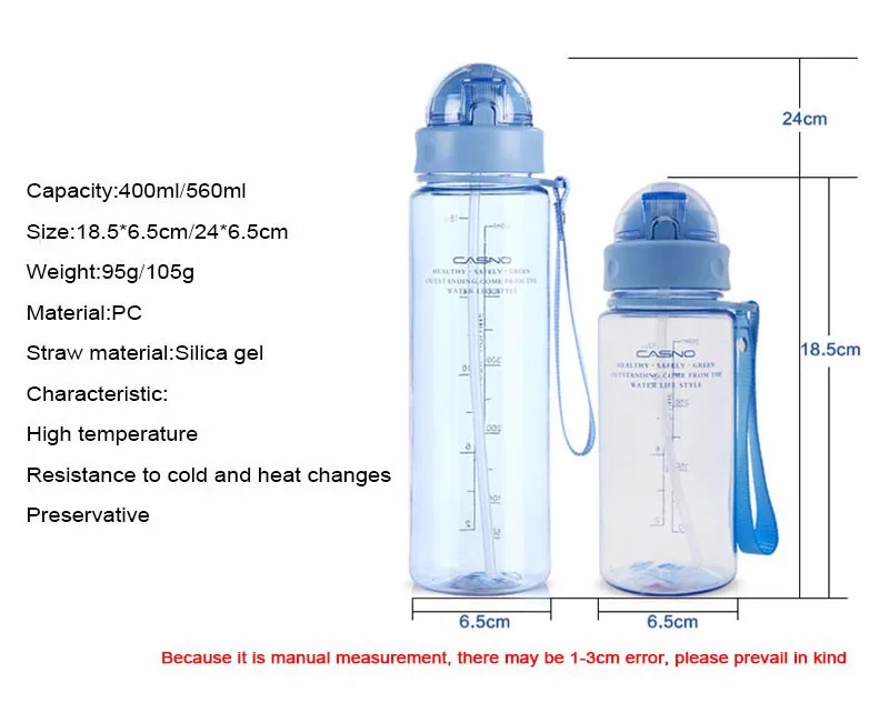 UPORS 400/560 мл пластиковая бутылка с соломинкой и веревкой портативная BPA детская бутылка для воды герметичная Тур Спортивная бутылка для воды