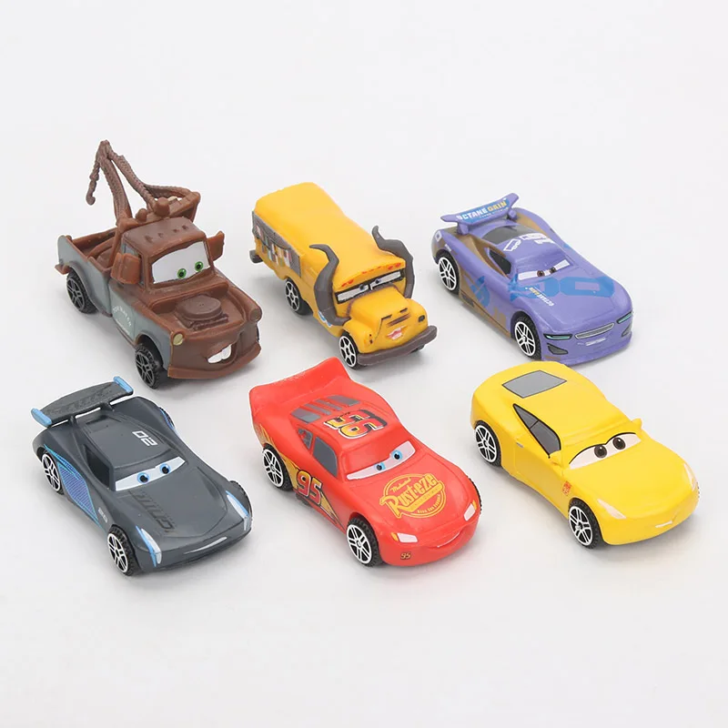 7 см 6 шт./лот Disney Pixar Cars 3 Lightning McQueen Mater Jackson Storm Ramirez 1:55 литье под давлением ABS модель