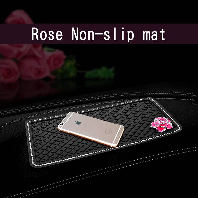 

Flower Rose Anti-Slip Mat Pad for Mobile Phone mp4 GPS Silicone Crystal Car Sticky Car styling Non Slip Dashboard Sticky Pad