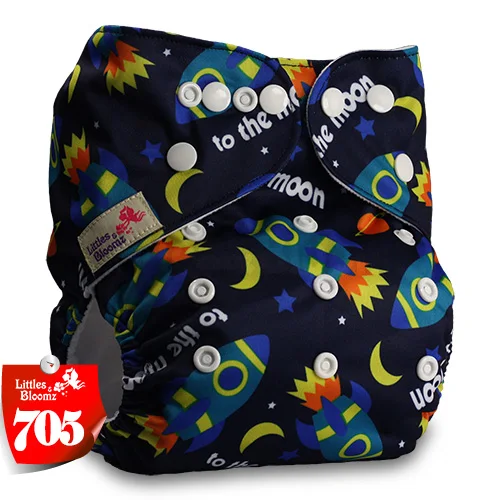 705 Littles& Bloomz детские моющиеся многоразовые подгузники из настоящей ткани с карманом для подгузников, чехлы для подгузников, костюмы для новорожденных и горшков, один размер, вставки для подгузников - Цвет: 705