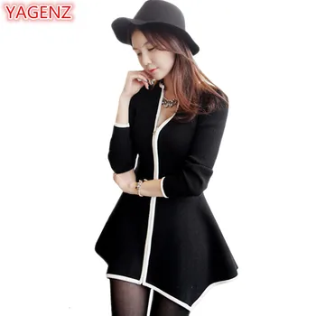

YAGENZ Spring Autumn Women Jacket White Cardigan Sweater Coat Fashion Women Tops Slim Women Knit Sweater Coat Long Sleeve 557