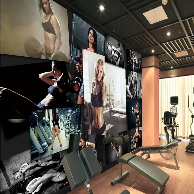 

wallpaper 3d Beauty Fitness Photo Background Wall Murals gymnasium decoration backdrop custom wallpaper