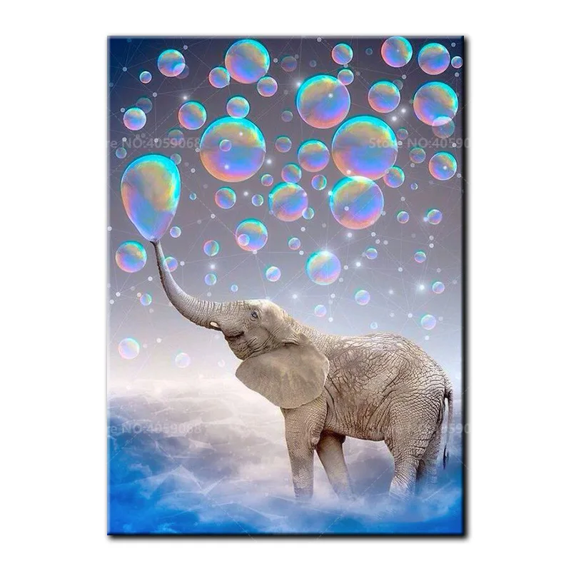 

Full Square/Round drill 5D Diamond Painting DIY diamond embroidery elephant blow bubbles Diamond mosaic Home Decor Gift A1222
