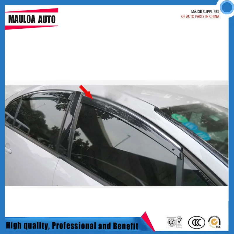 

4 Piece Injection molding trim vent shade rain sun wind deflector window visor for Sega