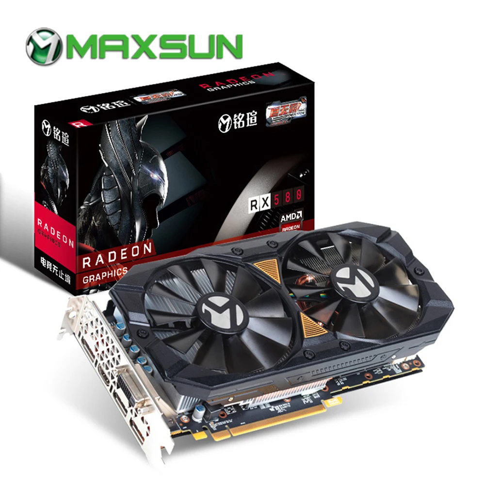 

MAXSUN Graphic card rx 580 Big Mac Plus 8G AMD GDDR5 256Bit 2304units HDMI DP*3 DVI 8Pin 8000MHz 1257MHz-1340MHz 14nm video card
