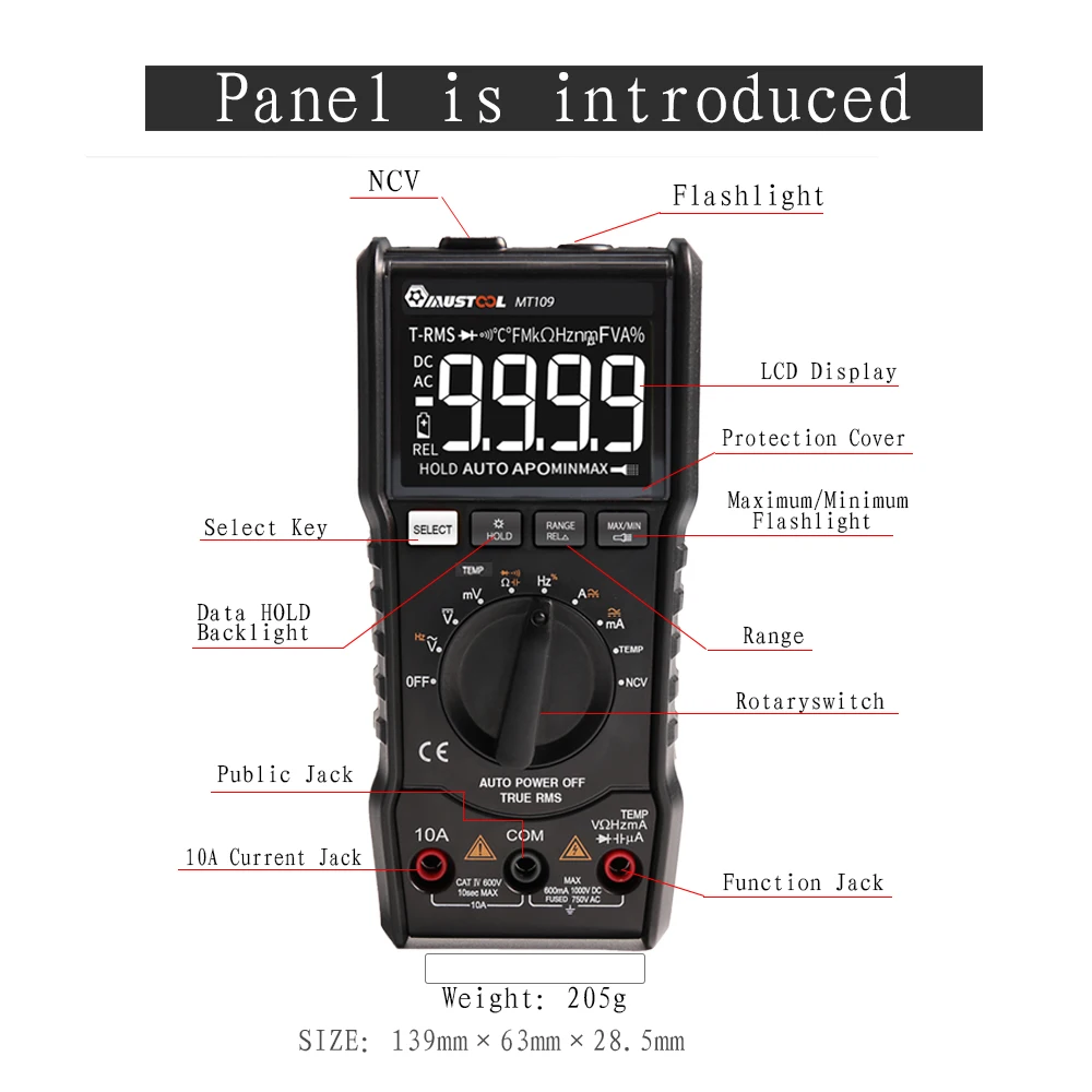 MUSTOOL MT8206 MDS8207 MT8205 MT99 MT109 Интеллектуальный 2 в 1 цифровой Ручной осциллограф мультиметр напряжение тока