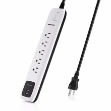 Poweradd Portable Charger 5 Outlet Surge Protectors USB Power Strip 6ft Cord with Dual font b