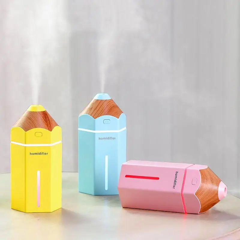 

Mini Portable Cute USB Pencil Car Home Air Humidifier Purifier Mini Portable Size Large Capacity 2 Modes Lamp Atomizer Gift