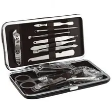 12 шт маникюрный набор, педикюрный ножничный пинцет, нож, клипер для ногтей, набор инструментов для ухода за ногтями из углеродистой стали