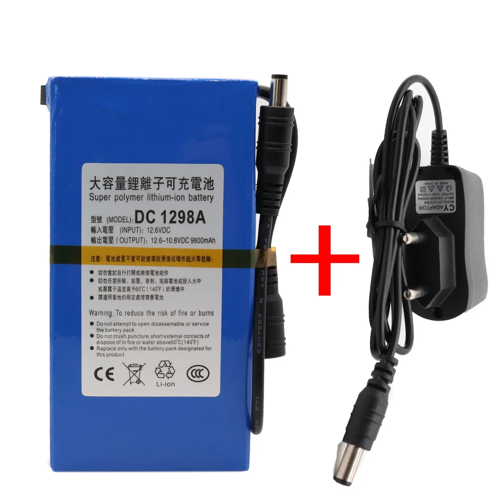 Прочный DC 12 V 9800 MAH de Alta Capacidade Super Poderoso Backup de Bateria Recarregvel литиево-ионный аккумулятор Para Cmera Accmulat