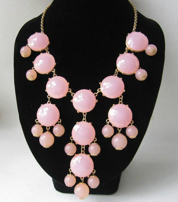 

Pink Fashion Women Bubble Bid Bead Statement Party Necklace Pendant AAA+7
