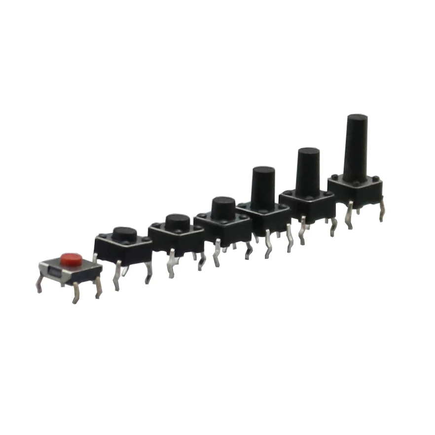 

200Pcs High 3.1mm-13mm 6*6MM Momentary Reset 4Pin DIP Square Push Button Tact Switch