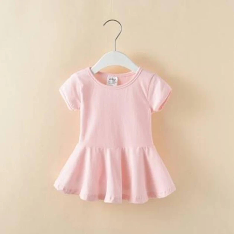 1Pcs Children's Girls Dress Summer Short-sleeved Cotton Baby Dress