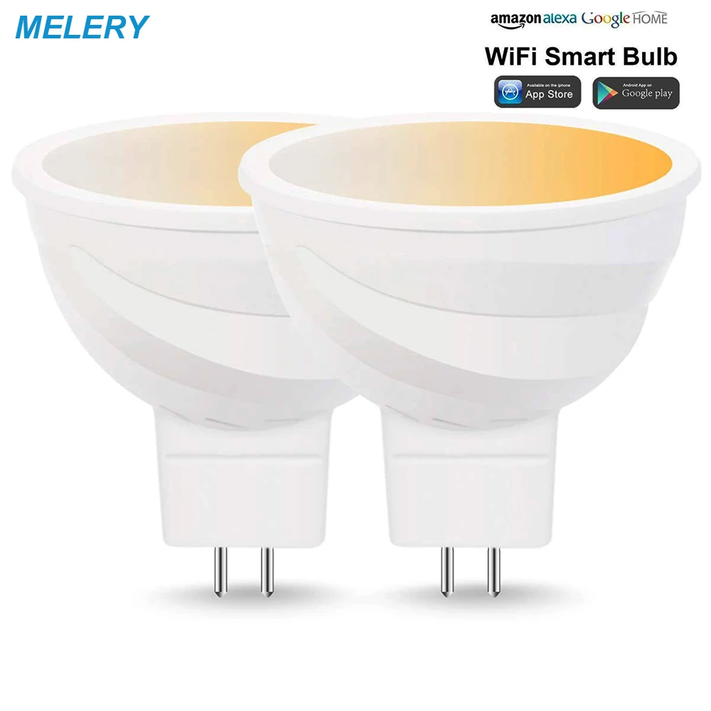 

WiFi Smart LED Light Bulb MR16 Reflector Spoltlight 50W Equivalent 2000K-6500K Decorative Lamp Work with Alexa Google Home-2Pack