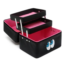 Корейский Для женщин косметический набор-палитра большой Ёмкость макияж ящик прекрасный ангельские глазки с отсеком для Портативный Водонепроницаемая Косметика сумка