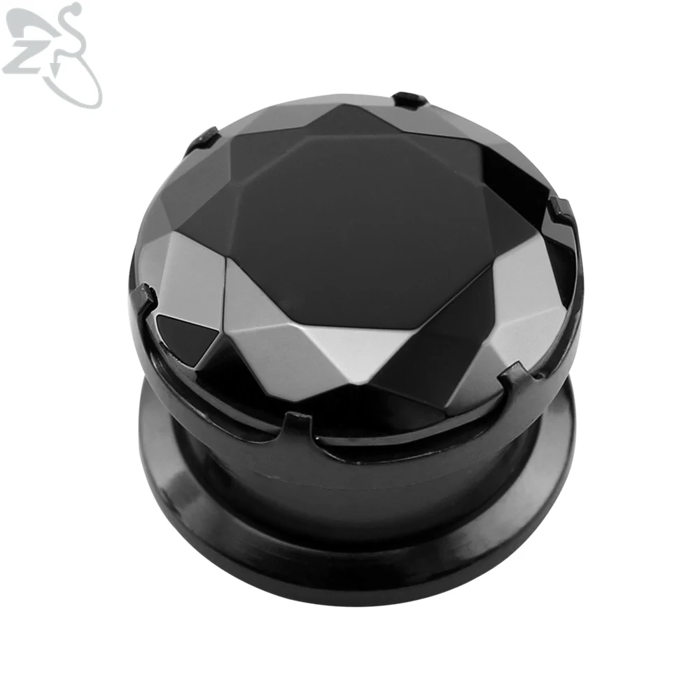 

316L Stainless Steel Screw Ear Tunnel Plugs Black Cubic Zircon Stone Tunnel Gauges Ear Expander Plugs Body Piercing Jewelry