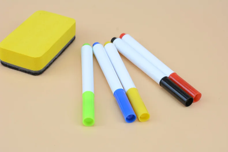 1 шт. цветной маркер на водной основе с чистящая щетка маркер для белой доски доска для рисования маркеры для стираемого белого Борда