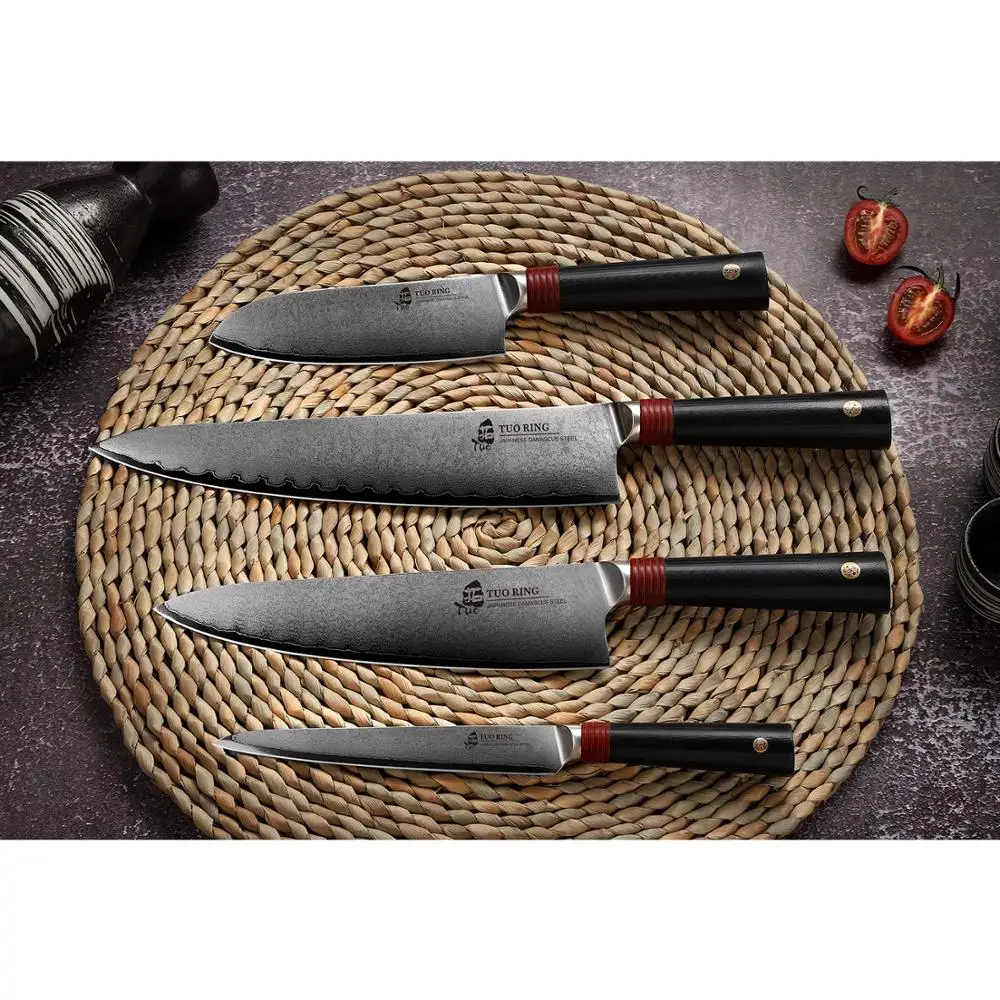  TUO Cutlery Slicing Knife - Japanese AUS-10D Damascus HC Steel Carving Slicer kitchen Knife - Non-s - 33025921342