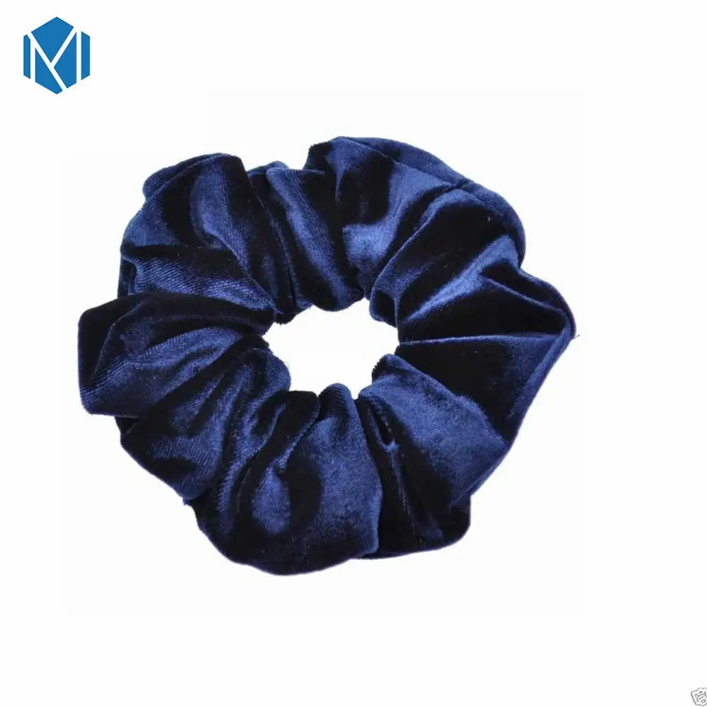MISM, 1 шт., многоцветная винтажная резинка для конского хвоста, резинка для волос для девочки, резинка для волос, резинка для волос, эластичная резинка для волос с цветком - Цвет: solid blue