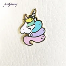 PF Детски Мультфильм Брошь Шарм Единорог Значки Эмали Pin Одежды Платье Мешок Ювелирных Изделий Детей Девочек Одежда Аксессуары TS1461