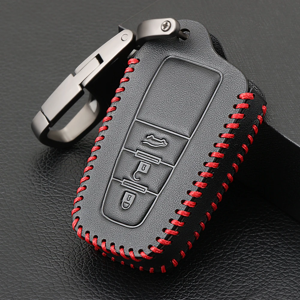 

Leather Key Case For Toyota Camry CHR Corolla RAV4 Avalon Land Cruiser Prado Prius Remote Fob Cover 3 Button 2017 2018 2019