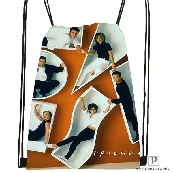 Drawstring Backpack Пользовательские friends_complet Drawstring сумка-рюкзак милый рюкзак детский Ранец(черный назад) 31x40 см#2018611-2(10 - Цвет: Drawstring Backpack