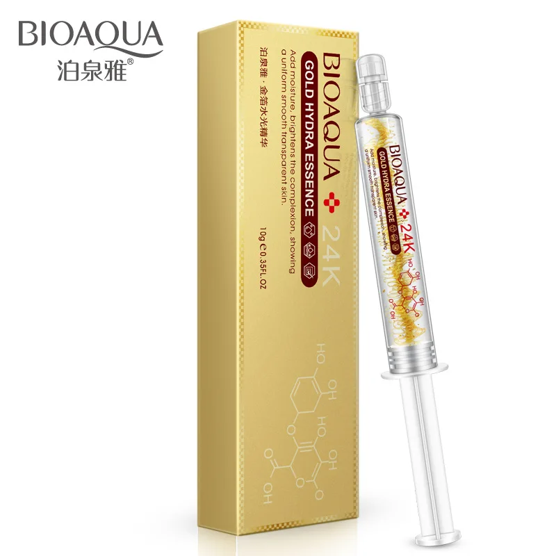 

BIOAQUA Brand Women 24K Gold Essence Cream Skin Care Hyaluronic Acid Liquid Moisturizing Anti Wrinkle Anti Aging Collagen 10ml*3