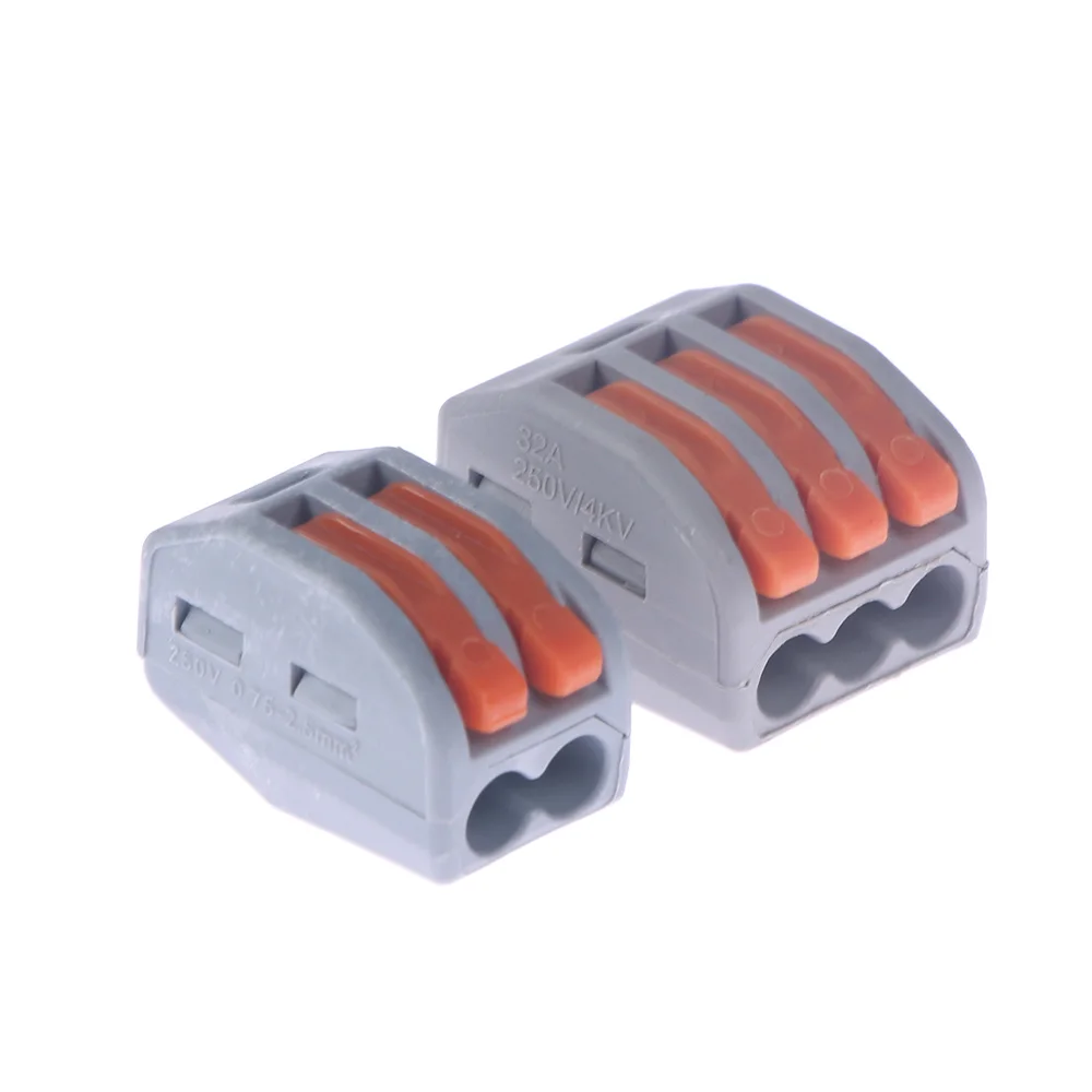 

Type Wire Connector 2 3 4 5 Pin Cage Spring Universal Fast Wiring Conductors Terminal Block For Line 5Pcs