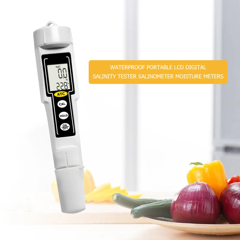 

Waterproof Portable LCD Digital Salinity Tester Salinometer Moisture Meters
