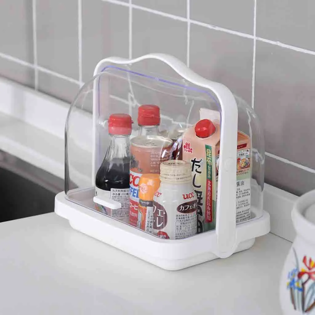 

storage box organizer Plastic storage box kitchen Spice Jar Condiment Storage Rack Seasoning Kitchen Food Box L514