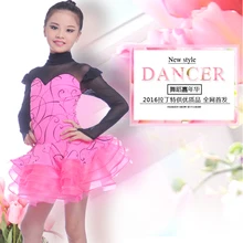 Новинка года; стильные костюмы для латинских танцев для девочек; спандекс с длинным рукавом; латинское танцевальное платье для девочек; платья для латинских танцев