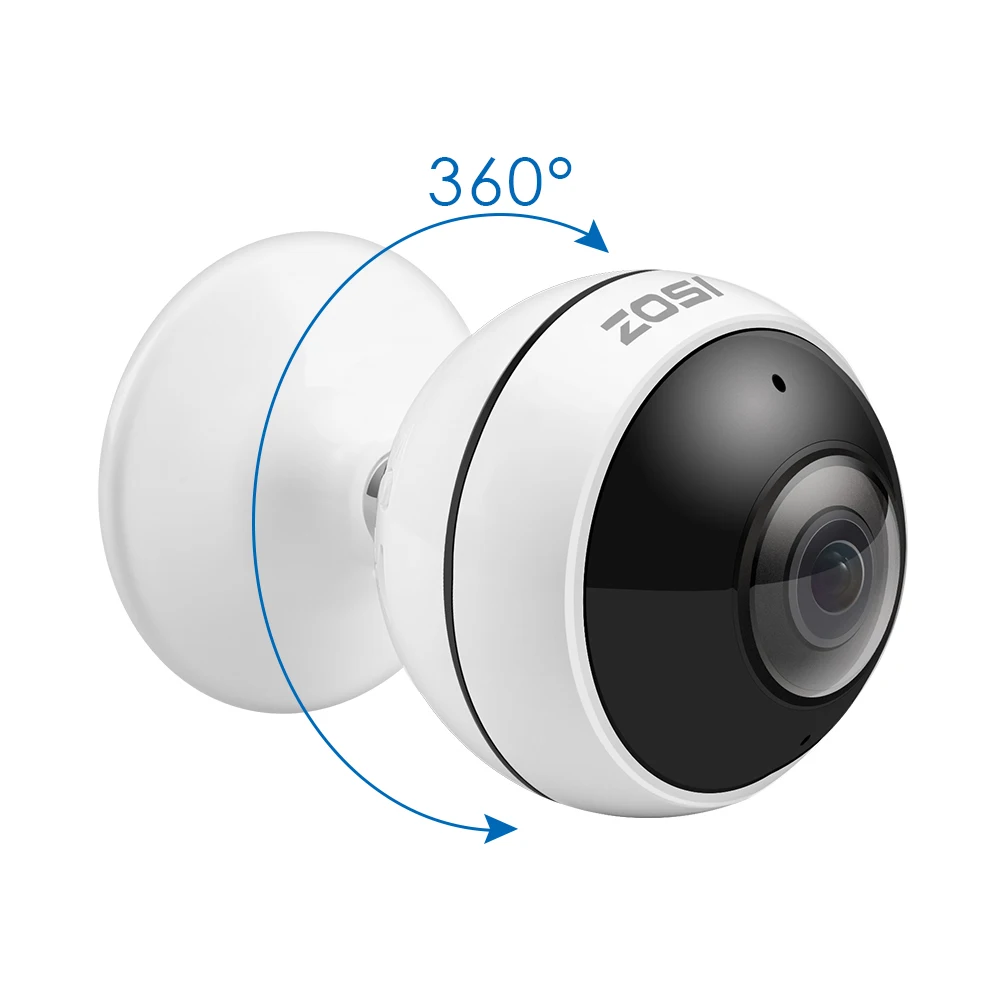  ZOSI Wireless IP Camera WiFi Panoramic Fisheye Video Surveillance Camera 3MP Ultra HD 360 Full Degr