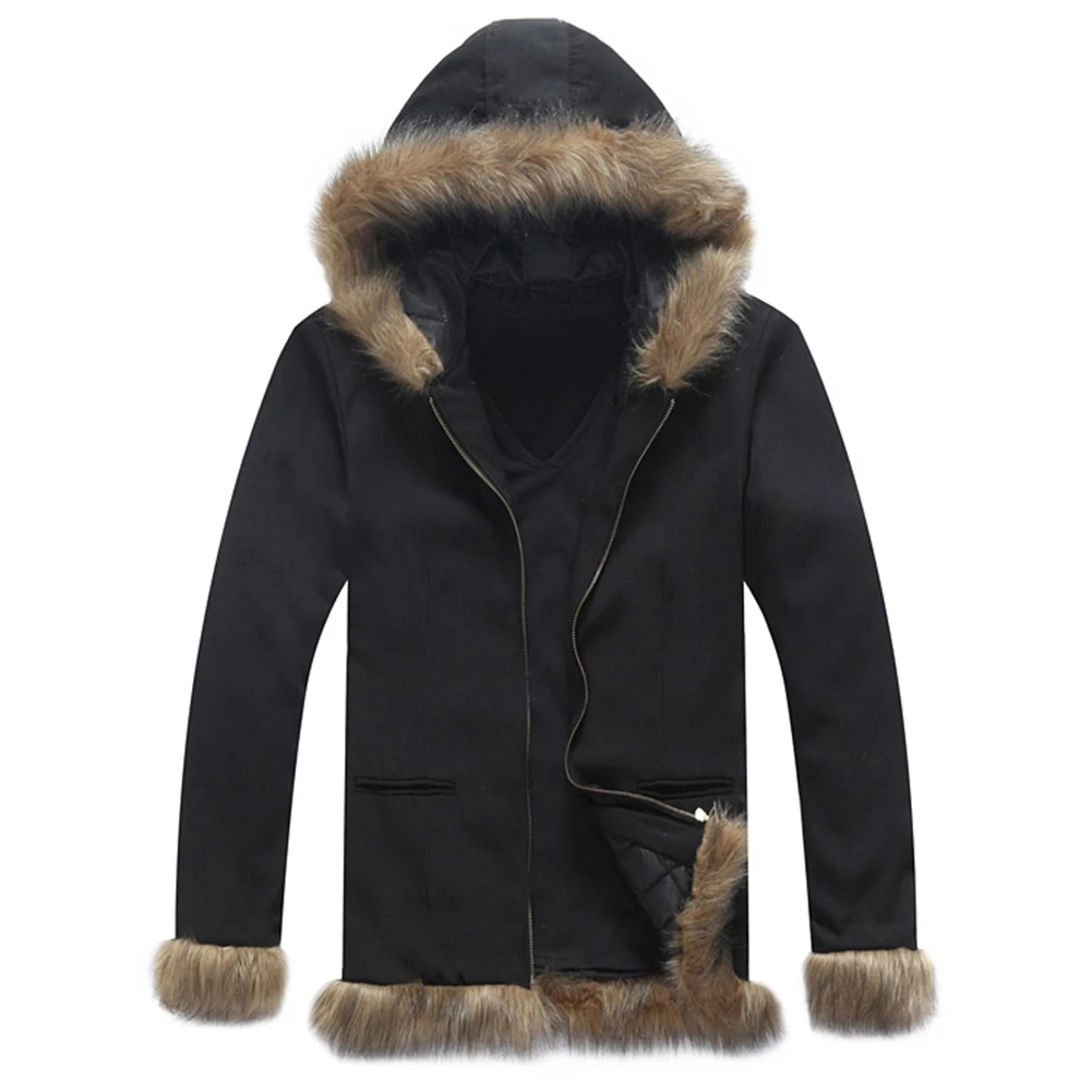 

Free Shipping Durarara Cosplay Orihara Izaya Black Thicken Fur Collar Jackets Coat Hoodie Hooded Tops Daydress