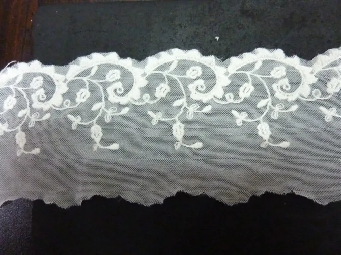 

Free shipping Flower white cotton embroidered lace,3-15cm width,XERYmx043