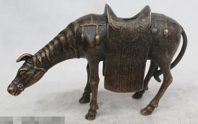 

wholesale factory 5"Chinese Folk Pure Bronze excellent Lucky Lifelike Horse Statue
