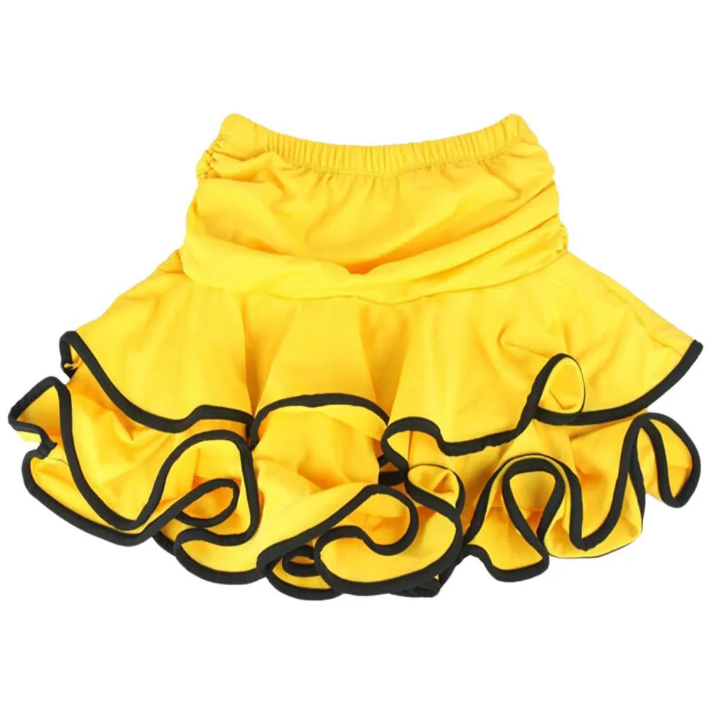 Детская Юбка для латинских танцев с леопардовым принтом для девочек, повседневная детская юбка для латинских танцев, красивые юбки - Цвет: Цвет: желтый
