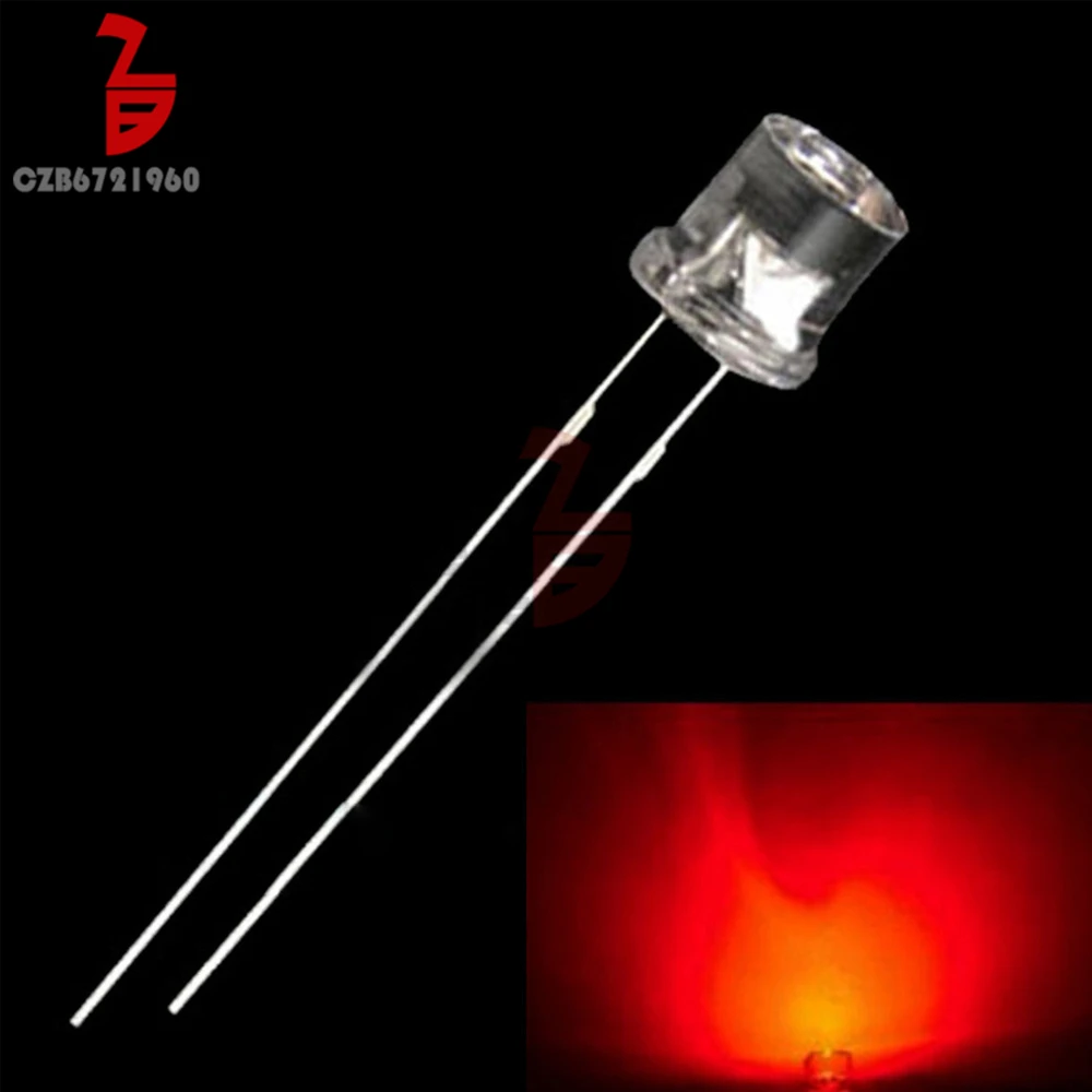100 шт. 5 мм диодный плоский верх белый красный зеленый синий желтый Smd Smt Led водная