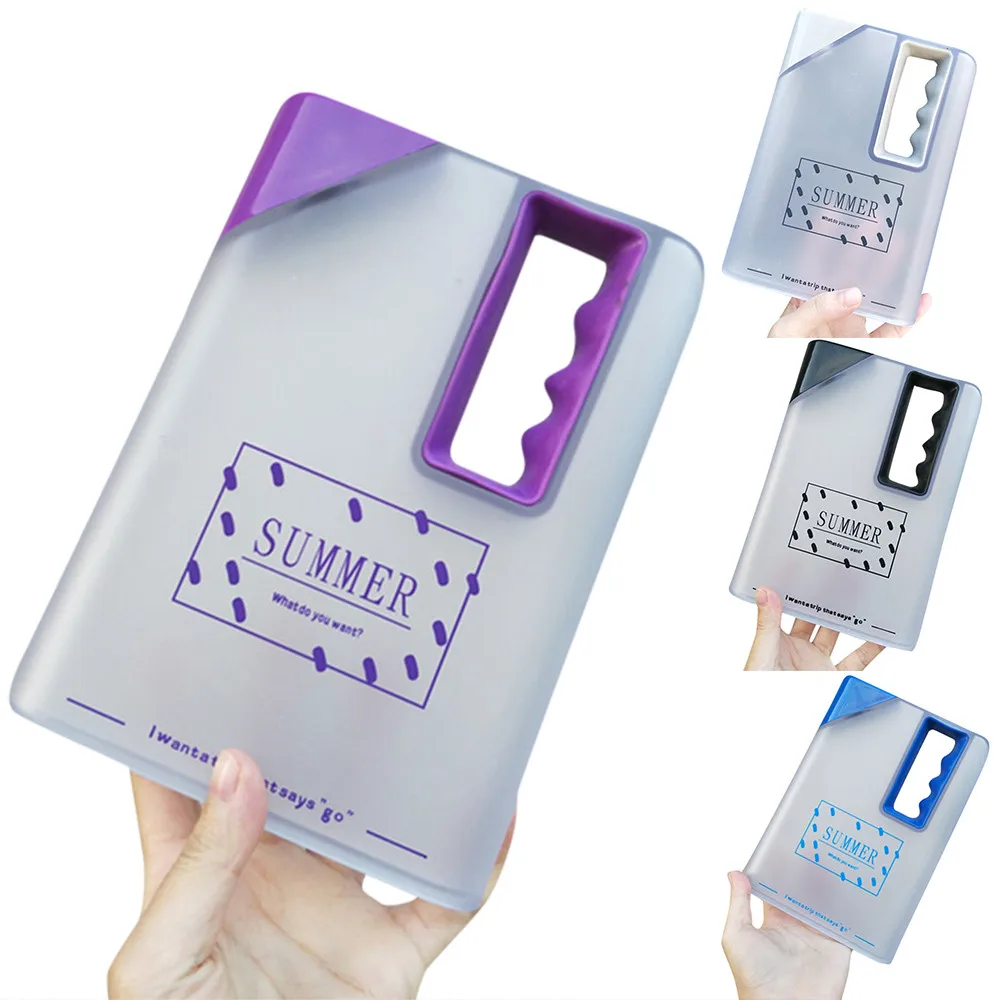 

New Fashion Flat Water Bottle Portable Clear Book Portable Paper Pad Water Bottle Flat Drinks Kettle Travel Hiking Drinks Bottle
