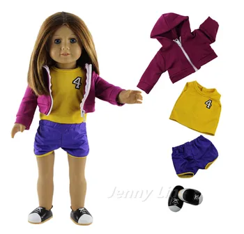 

High Quality Basketball Clothes Outfit+Shoes for 18"American