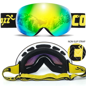 Frameless Anti-Fog Ski Goggles Night Lens Box Set 100% UV400 Protection Ski Snowboard Anti-Slip Strap Snow Goggles for Men Women 2